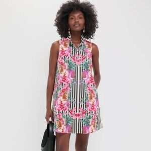TUCKERNUCK Flowering Trellis Taffeta Sleeveless Charlie Dress Size M
